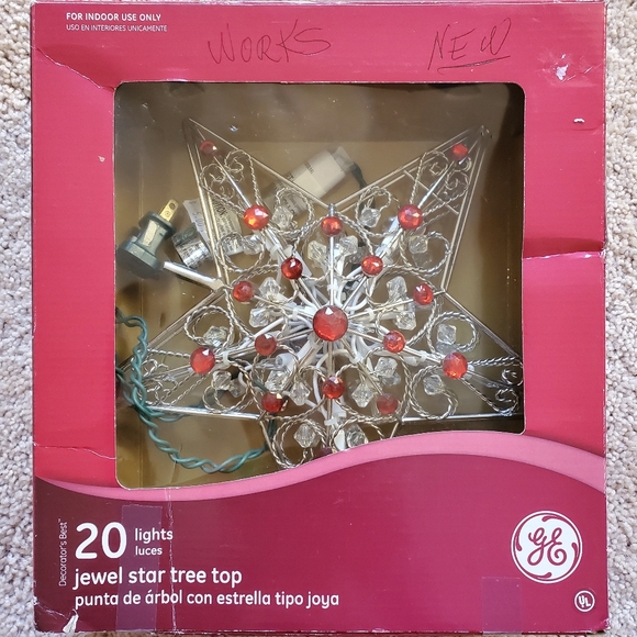 Red Jewel Christmas Tree top Star (SOLD) - Picture 4 of 4
